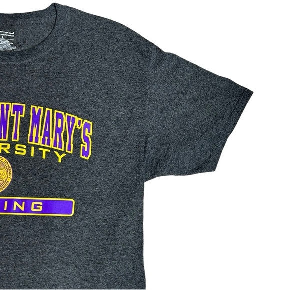 CHAMPION T-shirt Mount St. Mary's Scoop neck Heathered gray S/S NURSING Large - Picture 5 of 10